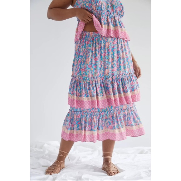 Anthropologie Plenty By Tracy Reese Meadow Tiered skirt NWT SZ XL, 1X, 2X - Picture 3 of 10